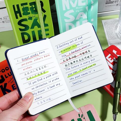 Retro A7 Hardcover Pocket Notebook, Gray Fearless Lined Mini Journal, 96 Sheets/192 Pages Portable Small Notebook for On-The-Go Writing in Saudi Arabia