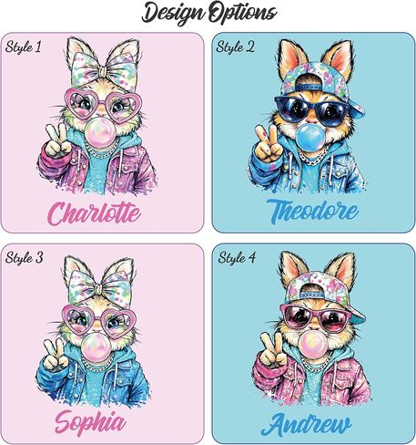 Matching Easter Outfits for Siblings, Funny Easter Shirt, Easter Gifts for Kids, Kids Easter Shirts for Girls, Boys Easter Shirt Toddler: Colorful Bunny Graphic with Custom Name, Cousin Crew Shirts in Kuwait