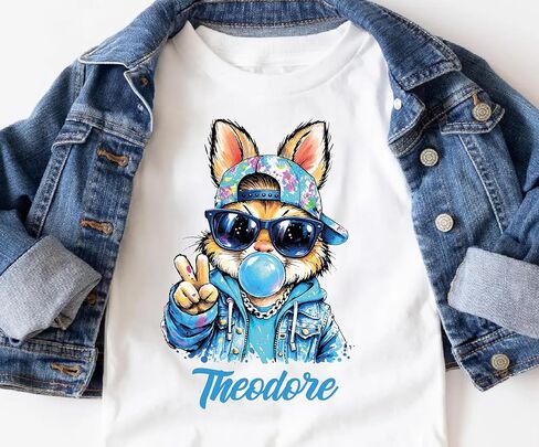 Matching Easter Outfits for Siblings, Funny Easter Shirt, Easter Gifts for Kids, Kids Easter Shirts for Girls, Boys Easter Shirt Toddler: Colorful Bunny Graphic with Custom Name, Cousin Crew Shirts in Kuwait