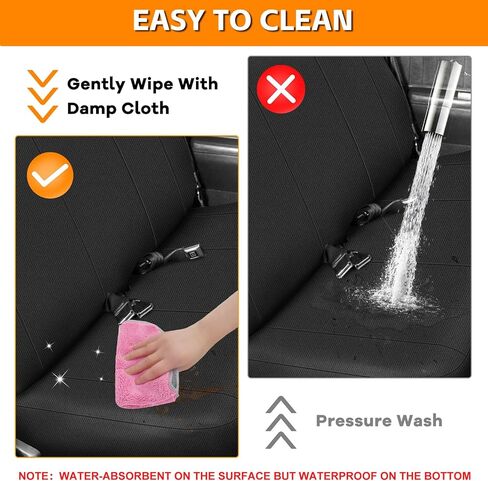 Front Bench Seat Cover Compatible with 1992-2003 Chevy S10 with 2 Headrests, Heavy Duty Knitted Sponge Fabric, Black in Saudi Arabia
