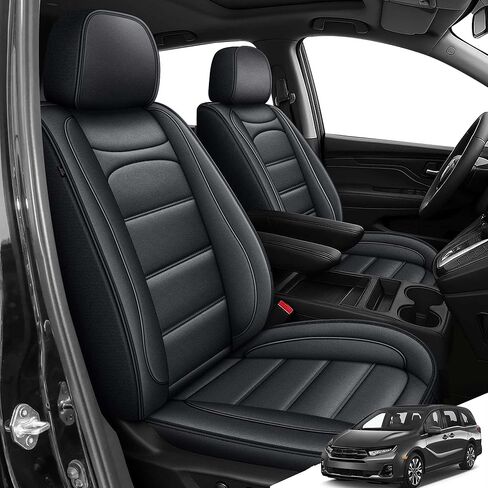 2 Front Seat Covers for Honda Odyssey 2011-2025 2026: Leather Car Seat Cover Interior Accessories Customer Fit 2 Front Seat (Black) in Saudi Arabia