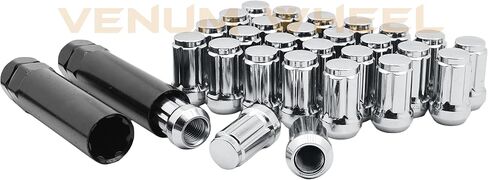 20pc Spline Tuner 12x1.5 Chrome Lug Nuts | Fits 2007-2016 Jeep Compass Patriot with Aftermarket Wheels in Saudi Arabia