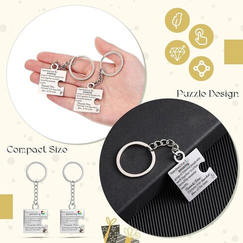 Nosiny 6 Pcs Team Appreciation Gifts for Employee Puzzle Piece Stainless Keychains Bulk Team Cooperation Thank You Gift Set for Coworker Staff Colleagues Teachers Group in Saudi Arabia