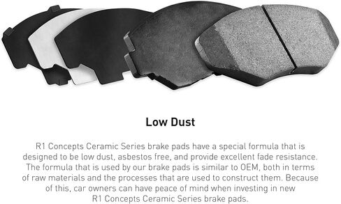 R1 Concepts Rear Ceramic Brake Pads| Automotive Replacement Brake Pads| Fits 2019-2022 Genesis G70; 2018-2022 Kia Stinger in Kuwait