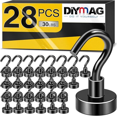 DIYMAG Magnetic Hooks for Hanging Cubicle Accessories, 30lbs 2026 Cruise Cabin Ship Essentials N52 Magnetic Hook Heavy Duty Strong Magnets Fridge for Classroom Beach Kitchen Grills 10 Pack Silver in Saudi Arabia