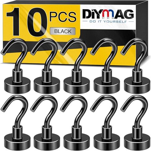 DIYMAG Magnetic Hooks for Hanging Cubicle Accessories, 30lbs 2026 Cruise Cabin Ship Essentials N52 Magnetic Hook Heavy Duty Strong Magnets Fridge for Classroom Beach Kitchen Grills 10 Pack Silver in Saudi Arabia