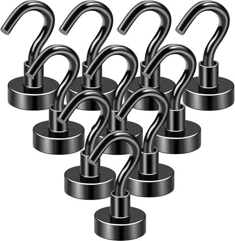 DIYMAG Magnetic Hooks for Hanging Cubicle Accessories, 30lbs 2026 Cruise Cabin Ship Essentials N52 Magnetic Hook Heavy Duty Strong Magnets Fridge for Classroom Beach Kitchen Grills 10 Pack Silver in Saudi Arabia