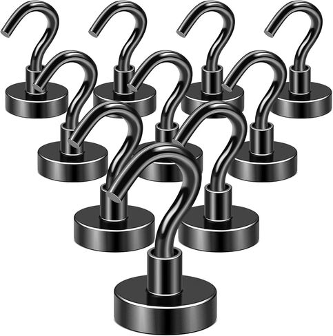 DIYMAG Magnetic Hooks for Hanging Cubicle Accessories, 30lbs 2026 Cruise Cabin Ship Essentials N52 Magnetic Hook Heavy Duty Strong Magnets Fridge for Classroom Beach Kitchen Grills 10 Pack Silver in Saudi Arabia