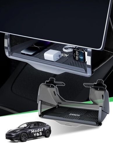 Zanch 2024 Upgraded Tesla Model Y/3 Under Screen Storage, [Hidden, Simpler Install], Console Organizer Designed for Model Y (2020-2024) & Model 3 (2017-2024), Must-Have Accessories in Kuwait