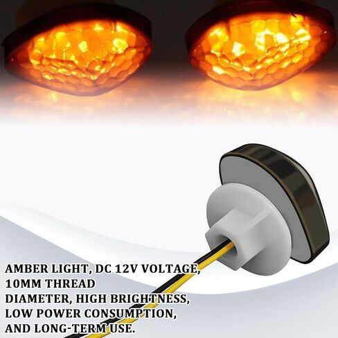 قطعتان من إشارات الانعطاف LED للتركيب المتساطح لهوندا، وميض كهرمان مقاوم للماء عالي السطوع 12 فولت، مؤشرات دراجة نارية مدخنة متوافقة مع Honda CBR600RR CBR1000RR 2004-2007 CBR600F4/F4i CBR900 CBR919 in Kuwait