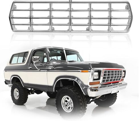 CarPartsDepot Front Chrome Shell Grille Assembly Grill With Dark Argent Insert Compatible With Ford Bronco F-350 SUV Extended Standard Crew Cab & Chassis Pickup 1989-1991 E9TZ8200A FO1200141 in Saudi Arabia
