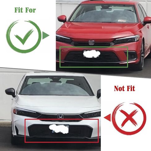 Vivid Black Front Bumper Grille Lower Grill For Honda Civic 11th Gen 2022-2024 in Kuwait