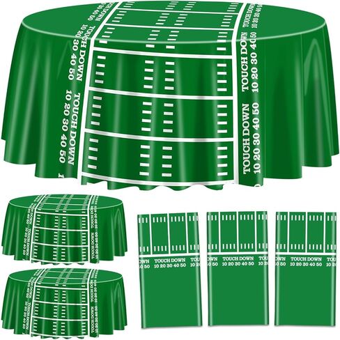 3 قطع من أغطية الطاولات المطبوعة لكرة القدم، مفارش طاولة بلاستيكية بنمط كرة القدم المستديرة، لوازم حفلات كرة القدم لتزيين ألعاب حفلات أعياد الميلاد وحفلات كرة القدم، 84 × 84 بوصة in Kuwait