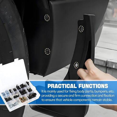 Wuyaoyao 160PCS 14 Sizes Metal Car Screw Body Bumper Hood Retainer Clips with Phillips Round Head Self Tapping Screw Assortment Kit, Fender Liner Splash Shield Screws Fastener for Most Cars in Kuwait