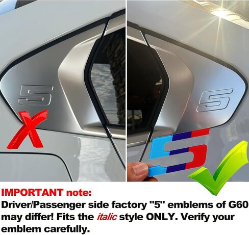 ملصق لاصق بشعار MTri-Style ثلاثي الألوان لسيارة BMW 5 Series 530i i5 G60 G68 2024-2026 C-Pillar النافذة الخلفية، قطعتان in Kuwait