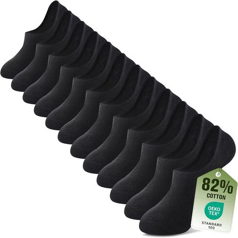 لا تظهر الجوارب النساء الرجال عدم الانزلاق بطانات غير مرئية للشقق تنفس القطن منخفض قطع الكاحل الجوارب 6 أزواج هدية صندوق in Kuwait