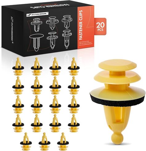 A-Premium 20 PCS Nylon Trim Panel Car Retainer Fastener Push Pin Clips Triple Head Type Compatible with GM Models 1996-2024 - for 9mm in Saudi Arabia