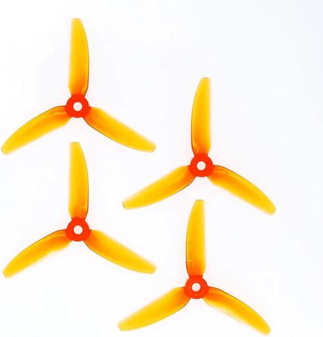 8pcs HQProp 4X4.3X3 V1S 4043 4 Inch 3-Blade Propellers Set (4X CW / 4X CCW) Poly Carbonate (Turquoise), Orange in Saudi Arabia