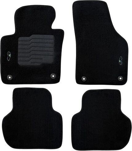 ecoMats Carpet Floor mats Custom Fit for 2011 to 2018 Volkswagen Jetta with Non-Slip Driver Heel Pad and Safety Locks, Front and Rear Set, Black in Saudi Arabia