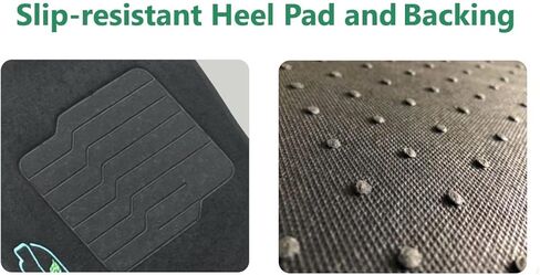 ecoMats Carpet Floor mats Custom Fit for 2011 to 2018 Volkswagen Jetta with Non-Slip Driver Heel Pad and Safety Locks, Front and Rear Set, Black in Saudi Arabia