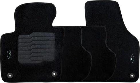 ecoMats Carpet Floor mats Custom Fit for 2011 to 2018 Volkswagen Jetta with Non-Slip Driver Heel Pad and Safety Locks, Front and Rear Set, Black in Saudi Arabia