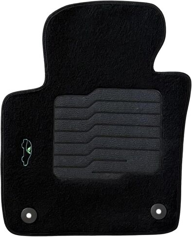 ecoMats Carpet Floor mats Custom Fit for 2011 to 2018 Volkswagen Jetta with Non-Slip Driver Heel Pad and Safety Locks, Front and Rear Set, Black in Saudi Arabia