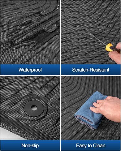 Floor Mats & Cargo Liner for Dodge Charger 2011-2023: Charger RWD/for Chrysler 300 RWD Custom Fit All Weather TPE Rubber Car Floor Mats, 4PCS Set Black Waterproof Carpet Protection Accessories in Kuwait