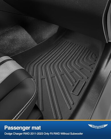 Floor Mats & Cargo Liner for Dodge Charger 2011-2023: Charger RWD/for Chrysler 300 RWD Custom Fit All Weather TPE Rubber Car Floor Mats, 4PCS Set Black Waterproof Carpet Protection Accessories in Kuwait