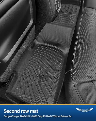 Floor Mats & Cargo Liner for Dodge Charger 2011-2023: Charger RWD/for Chrysler 300 RWD Custom Fit All Weather TPE Rubber Car Floor Mats, 4PCS Set Black Waterproof Carpet Protection Accessories in Kuwait