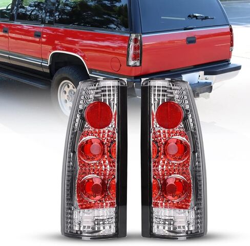 مصابيح خلفية ROXX لـ 1988-1999 Chevy C/K 1500/2500/ 3500، 1992-1999 Chevy Suburban 1500/2500، 1992-1994 Chevy Blazer، 1995-2000 Tahoe، زوج المصابيح الخلفية 1988-1999 GMC Suburban/C/K/Yukon (واضح) in Kuwait
