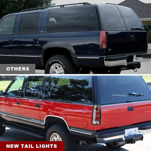 مصابيح خلفية ROXX لـ 1988-1999 Chevy C/K 1500/2500/ 3500، 1992-1999 Chevy Suburban 1500/2500، 1992-1994 Chevy Blazer، 1995-2000 Tahoe، زوج المصابيح الخلفية 1988-1999 GMC Suburban/C/K/Yukon (واضح) in Kuwait