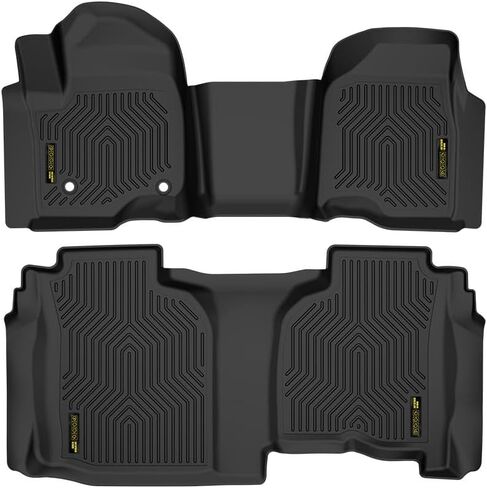 Floor Mats Fit Chevy Silverado & GMC Sierra 1500 Crew Cab 2007-2013 & 2500 3500 Crew Cab 2007-2014 1st & 2nd Row 3PCS Truck Mats Accessories TPE Cargo Liners All Weather Protection in Saudi Arabia