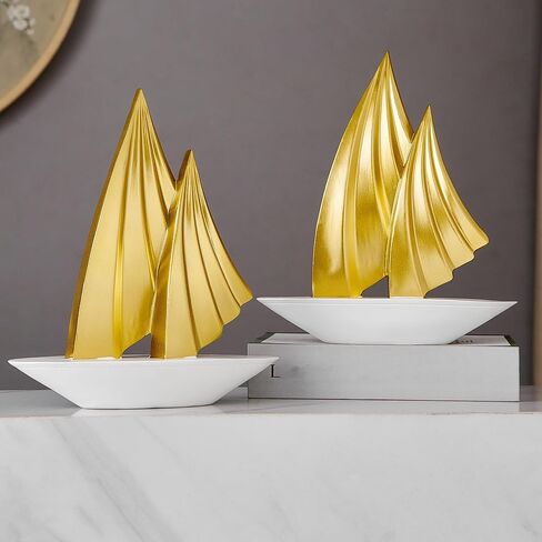 ديكور المنزل الفن الحديث الراتنج تمثال الجدول الديكور-الذهب قارب الراتنج ديكورات المنزل لغرفة المعيشة غرفة الطعام طاولة القهوة محور الرف ديكور in Kuwait