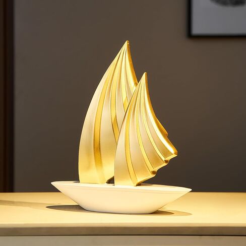 ديكور المنزل الفن الحديث الراتنج تمثال الجدول الديكور-الذهب قارب الراتنج ديكورات المنزل لغرفة المعيشة غرفة الطعام طاولة القهوة محور الرف ديكور in Kuwait