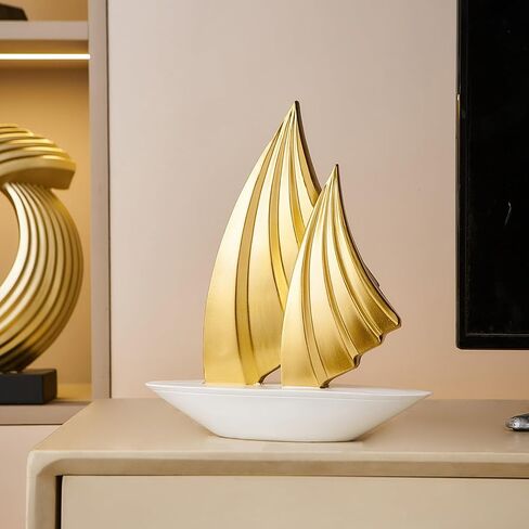 ديكور المنزل الفن الحديث الراتنج تمثال الجدول الديكور-الذهب قارب الراتنج ديكورات المنزل لغرفة المعيشة غرفة الطعام طاولة القهوة محور الرف ديكور in Kuwait