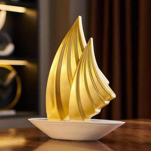 ديكور المنزل الفن الحديث الراتنج تمثال الجدول الديكور-الذهب قارب الراتنج ديكورات المنزل لغرفة المعيشة غرفة الطعام طاولة القهوة محور الرف ديكور in Kuwait