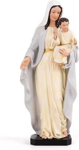 Virgin Mary Statue 10" H, Blessed Mother Mary Statue Catholic, Hand Painted Our Lady of Grace Statue in Saudi Arabia