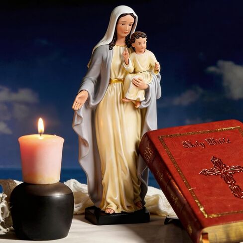Virgin Mary Statue 10" H, Blessed Mother Mary Statue Catholic, Hand Painted Our Lady of Grace Statue in Saudi Arabia