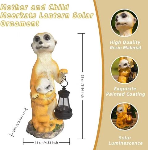 Mongoose Figurine with Solar Lantern Mongoose Lamp Decor Garden Statue Outside Outdoor Yard Housewarming Gifts for Mom Women Grandma in Saudi Arabia