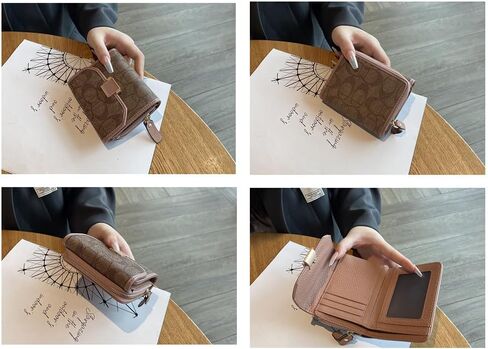 محفظة DAISHA 2 في 1 بمشبك لحامل بطاقات الائتمان مع 14 فتحة، محافظ من جلد البقر تعمل بتقنية RFID ومحفظة للعملات المعدنية وحقيبة يد. in Kuwait