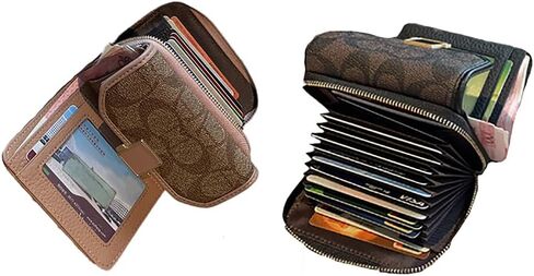 محفظة DAISHA 2 في 1 بمشبك لحامل بطاقات الائتمان مع 14 فتحة، محافظ من جلد البقر تعمل بتقنية RFID ومحفظة للعملات المعدنية وحقيبة يد. in Kuwait