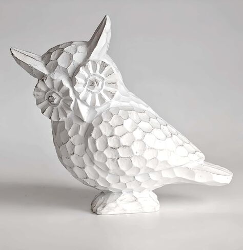 تمثال بومة من الراتنج الذهبي العتيق، ديكور رف مزرعة ريفي، تمثال بومة عتيق منحوت ديكور المنزل هدايا لمحبي البومة في غرفة المعيشة (ذهبي) in Kuwait