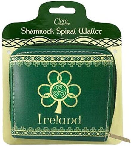 Irish Shamrock St. Patrick's Day Lucky Sign Money Mini Leather Wallet 4.33'', Green in Kuwait