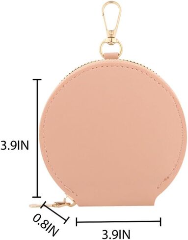 Portable Small Wallet for Women, Earphone Lipstick Credit Card Wallet, Travel Essential, Solid Color Round Lightweight Zipper Holder, Colored Round Coin Purse, Multifunctional Mini Keycard. Blue in Saudi Arabia