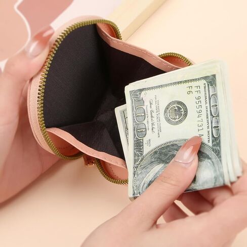 Portable Small Wallet for Women, Earphone Lipstick Credit Card Wallet, Travel Essential, Solid Color Round Lightweight Zipper Holder, Colored Round Coin Purse, Multifunctional Mini Keycard. Blue in Saudi Arabia