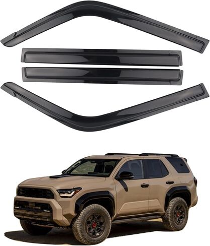4 Pieces Tape-on Extra Durable Rain Guards Fit for 2025 2026 Toyota 4Runner,Window Deflectors,Window Visors (Smoke Black) in Saudi Arabia
