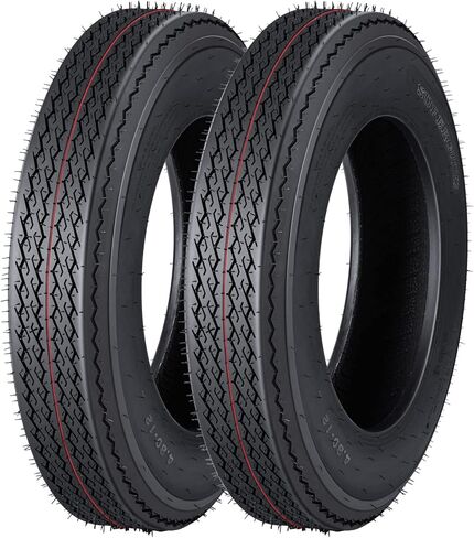 5.30-12 Trailer Tires Heavy-Duty Radial 2-Pack - 6-Ply Load Range C, 475 lbs Capacity @ 80 PSI, All-Weather Deep Tread for Utility, Boat, Camper & Cargo Trailer Replacement in Kuwait
