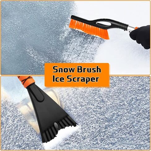 27" Car Snow Brush and Ice Scrapers for Car Windshield, 2-in-1 Detachable Ice Scraper and Brush for Car with Ergonomic Foam Handle, Suitable for Cars, Trucks, SUVs in Kuwait