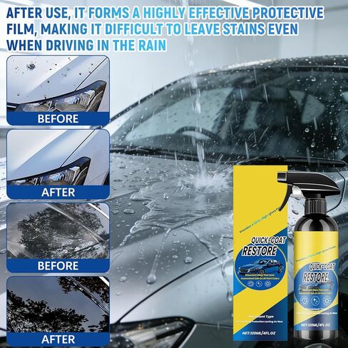 قطعتان من بخاخ طلاء نانو سريع المفعول لاستعادة طبقة الطلاء، 2026 عامل طلاء سريع المفعول جديد ومتطور للسيارات، عامل طلاء سريع التأثير لمقاومة غبار السيارة وتأثيرات الزجاج، ملمع صالة عرض السيارات طويل الأمد in Kuwait