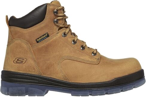 Skechers Men's Work Argum - Alkova Steel Toe WP Boot, Brown/Tan in Kuwait